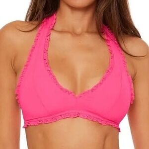 BECCA FRILLS‎ HALTER TOP Color Punch Women's Size D Cup